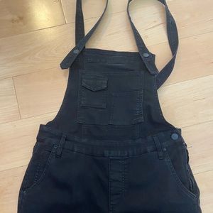 Free people washed denim overall